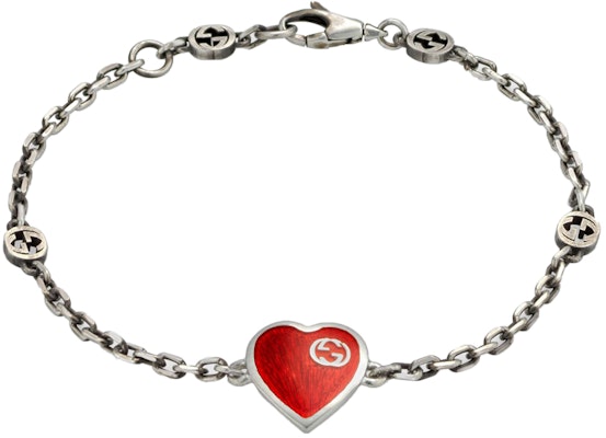 (Women) GUCCI Interlocking Heart Double G Silver Bracelet 925 Sterling for Women. 645546-J89B4-1192 Lookbook (Women) GUCCI Interlocking Heart Double G Silver Bracelet 925 Sterling for Women. 645546-J89B4-1192