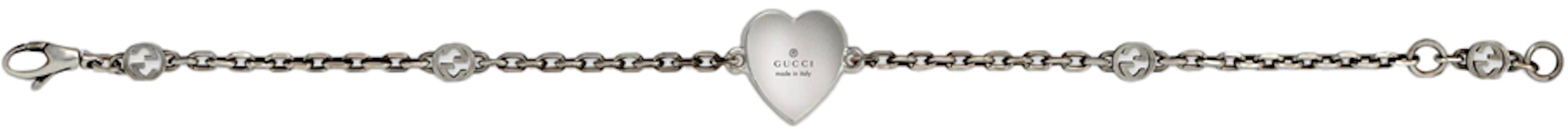 (Women) GUCCI Interlocking Heart Double G Silver Bracelet 925 Sterling for Women. 645546-J89B4-1192 Purchase (Women) GUCCI Interlocking Heart Double G Silver Bracelet 925 Sterling for Women. 645546-J89B4-1192