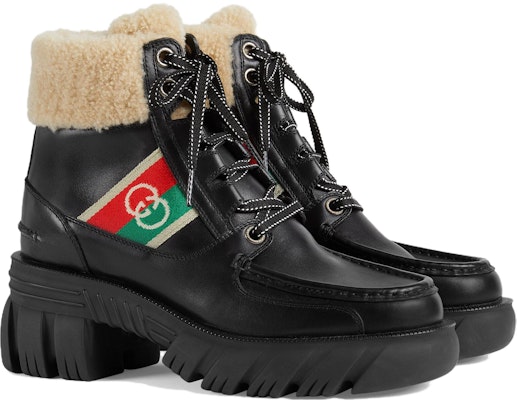 (W) Botas de Cuero Gucci Interlocking con Cordones 'Negro' 670406-DTNH0-1185 Order (W) Botas de Cuero Gucci Interlocking con Cordones 'Negro' 670406-DTNH0-1185