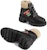 (W) But Kasut Bertali Kulit Gucci Interlocking 'Hitam' 670406-DTNH0-1185