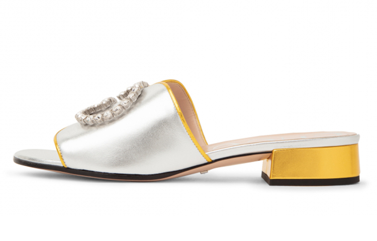 (Women) Gucci Interlocking Leather Slide 'Silver' 658679-B8B20-8082