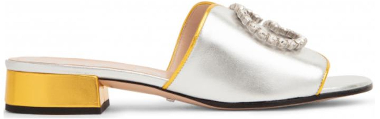 (Women) Gucci Interlocking Leather Slide 'Silver' 658679-B8B20-8082 Order (Women) Gucci Interlocking Leather Slide 'Silver' 658679-B8B20-8082