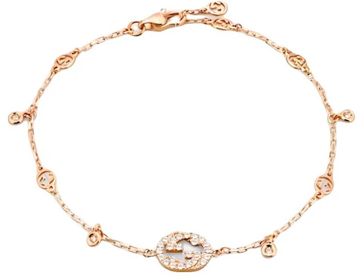(Women) GUCCI Interlocking Logo 18K Rose Gold Diamond Bracelet for Women - Rose Gold. 729403J85405702 Buy (Women) GUCCI Interlocking Logo 18K Rose Gold Diamond Bracelet for Women - Rose Gold. 729403J85405702