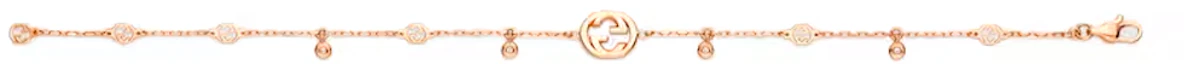 Shop (Women) GUCCI Interlocking Logo 18K Rose Gold Diamond Bracelet for Women - Rose Gold. 729403J85405702