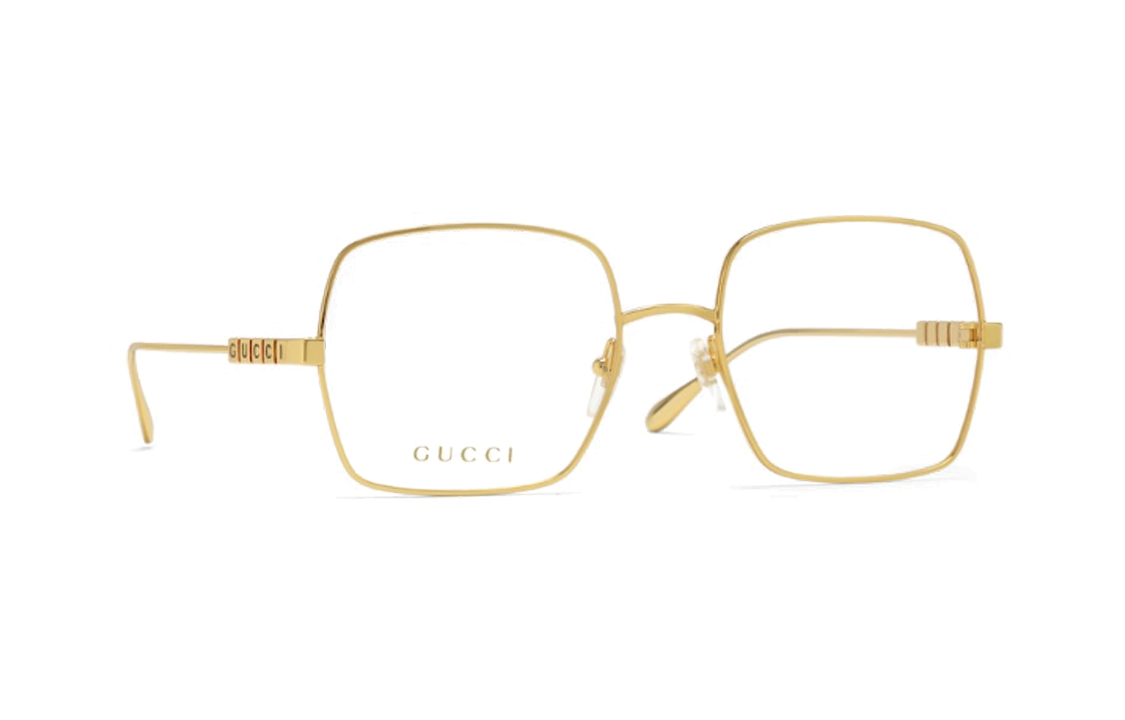 (Women) GUCCI Irregular Gold Optical Eyeglasses with Gucci Letter Logo for Women. 755295-I3330-8091