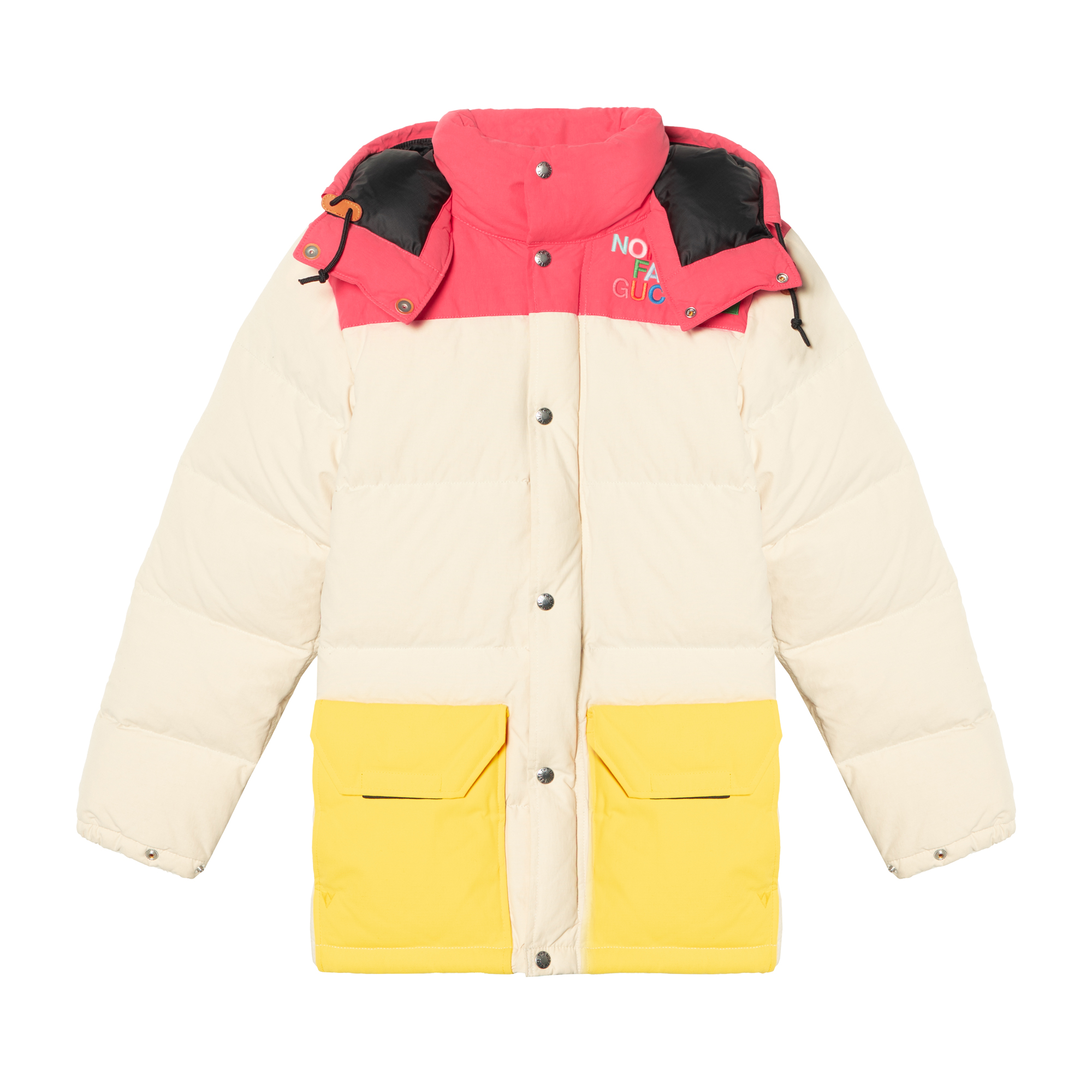 (Women) Gucci Ivory Down Jacket with Detachable Hood Colorblock 672444-XAAEP-9197