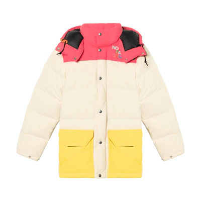 (Women) Gucci Ivory Down Jacket with Detachable Hood Colorblock 672444-XAAEP-9197