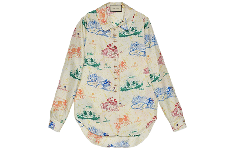 (Women) Gucci Ivory Silk Long-Sleeve Shirt (Collaboration Edition) 609427-ZADHJ-9510