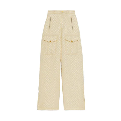 (Women) Gucci Ivory Straight-Leg Trousers with Double G Embroidery 725786-ZALQG-9200