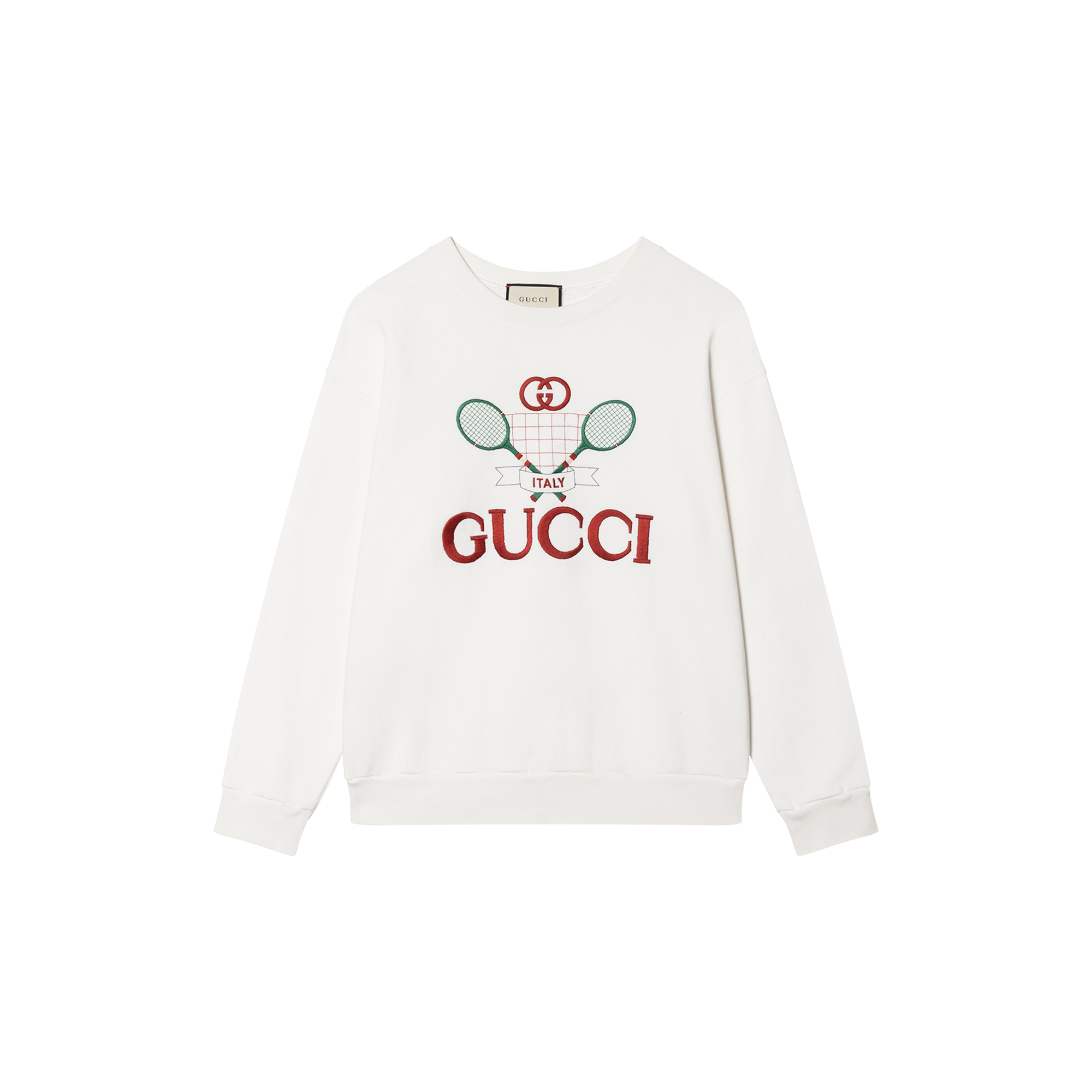 (Women) Gucci Ivory Tennis Racket Print Sweatshirt 469250-XJBIY-9381
