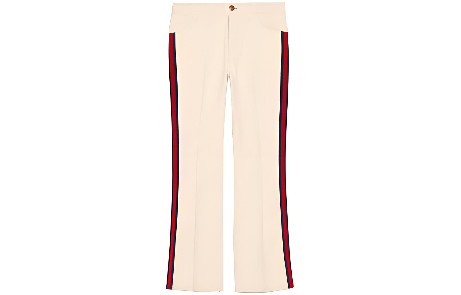 (Women) GUCCI Ivory White Cotton Denim Flared Trousers. 527630-XRB86-9278