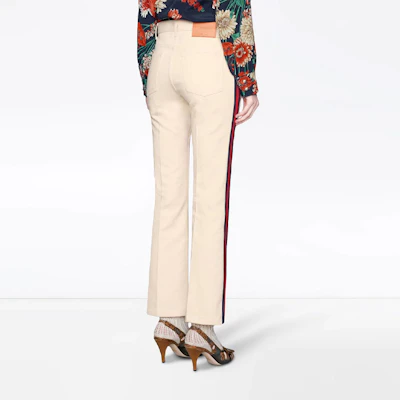 (W) GUCCI Seluar Denim Flared Kapas Putih Ivory. 527630-XRB86-9278 Shop (W) GUCCI Seluar Denim Flared Kapas Putih Ivory. 527630-XRB86-9278