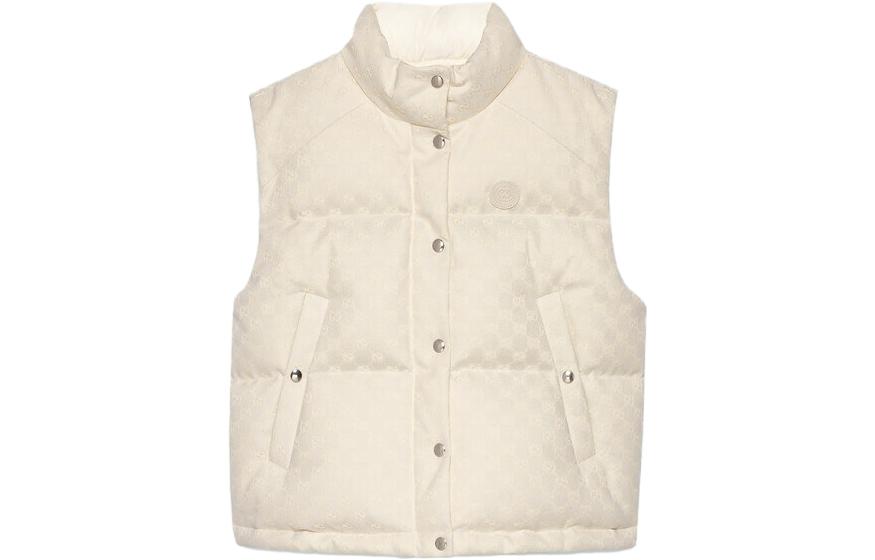 (Women) Gucci Ivory White SS23 Logo Full-Zip Down Vest 717553-Z9AAW-9042