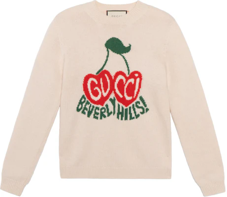 (W) Gucci 象牙白羊毛針織衫 帶櫻桃飾品 629127-XKBHI-9275 Buy (W) Gucci 象牙白羊毛針織衫 帶櫻桃飾品 629127-XKBHI-9275