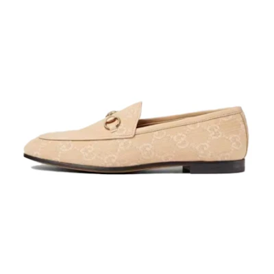 (W) Gucci Jordaan 'Denim Embossed Horsebit Loafer Yellow'