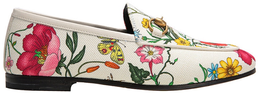 GUCCI 古奇 Jordaan 休閒花卉平底鞋 女款 白 Order GUCCI 古奇 Jordaan 休閒花卉平底鞋 女款 白