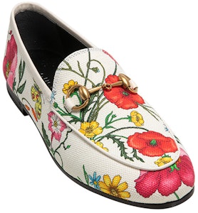 GUCCI 古奇 Jordaan 休閒花卉平底鞋 女款 白 Lookbook GUCCI 古奇 Jordaan 休閒花卉平底鞋 女款 白