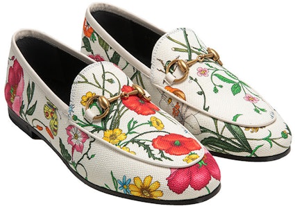 GUCCI 古奇 Jordaan 休閒花卉平底鞋 女款 白 Shop GUCCI 古奇 Jordaan 休閒花卉平底鞋 女款 白