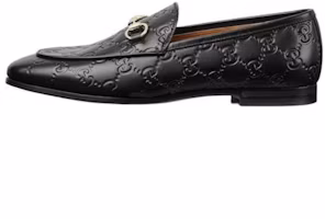 (Women) GUCCI Jordaan Black Leather Loafers Rounded Toe Flats 786016 AAD6S 1000 (Women) GUCCI Jordaan Black Leather Loafers Rounded Toe Flats 786016 AAD6S 1000