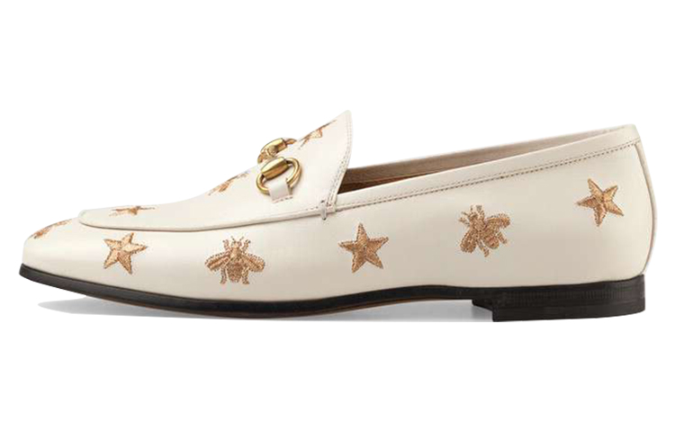 (Women) Gucci Jordaan Embroidered Leather White 505281-D3V00-9022