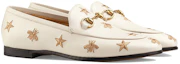 Order (W) Gucci Jordaan Mocassini Ricamati in Pelle Bianca 505281-D3V00-9022