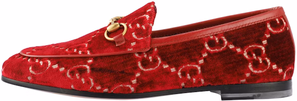 (Women) Gucci Jordaan GG Velvet Loafer 'Red' 431467-9JT20-6496 (Women) Gucci Jordaan GG Velvet Loafer 'Red' 431467-9JT20-6496