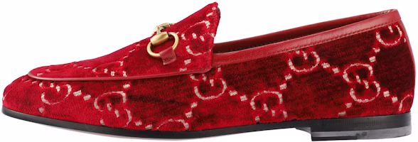 (Women) Gucci Jordaan GG Velvet Loafer 'Red' 431467-9JT20-6496 (Women) Gucci Jordaan GG Velvet Loafer 'Red' 431467-9JT20-6496