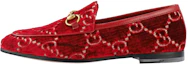 Buy (W) Gucci Jordaan Mocasín de Terciopelo GG 'Rojo' 431467-9JT20-6496