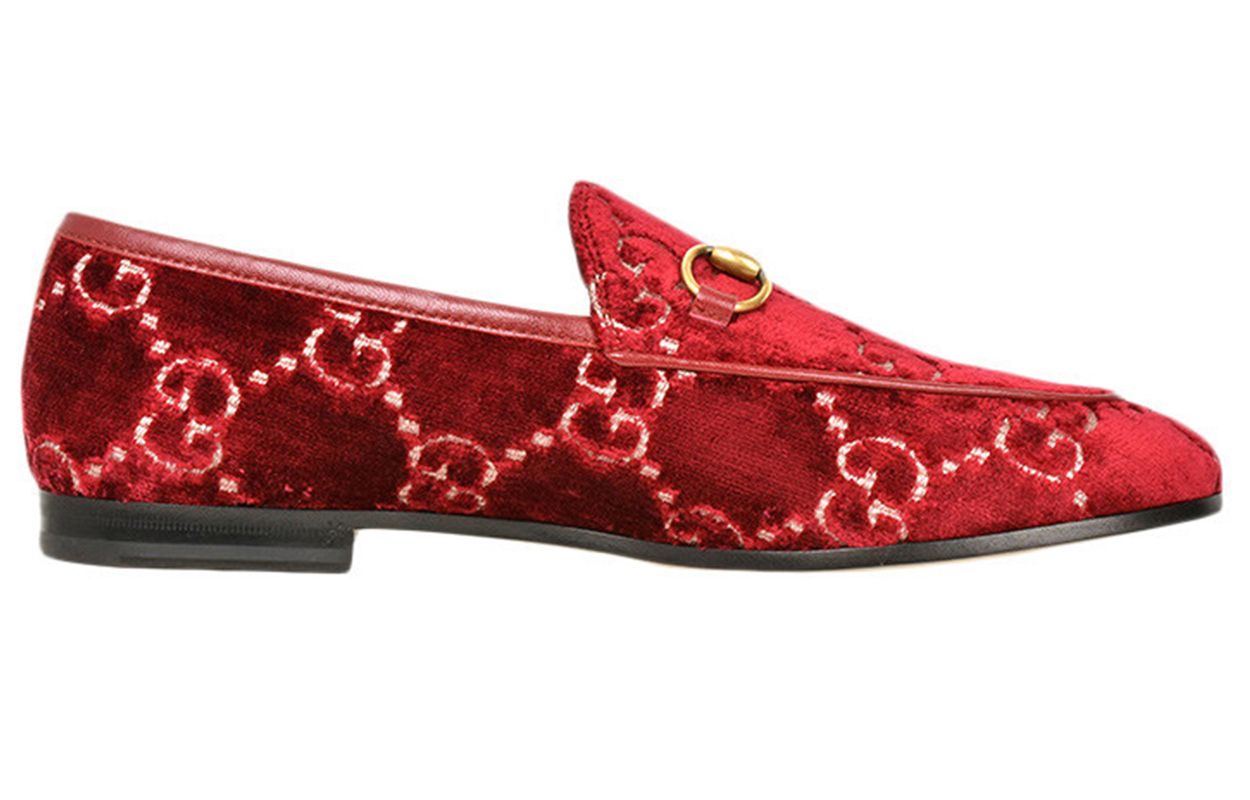 Order (W) Gucci Jordaan Mocasín de Terciopelo GG 'Rojo' 431467-9JT20-6496