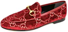 Lookbook (W) Gucci Jordaan Mocasín de Terciopelo GG 'Rojo' 431467-9JT20-6496