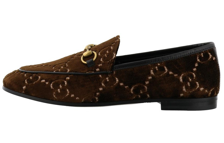 (Women) Gucci Jordaan GG Velvet Loafers Cocoa 431467-9JT20-2061