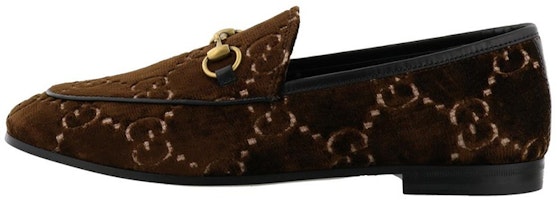 (Women) Gucci Jordaan GG Velvet Loafers Cocoa 431467-9JT20-2061 (Women) Gucci Jordaan GG Velvet Loafers Cocoa 431467-9JT20-2061