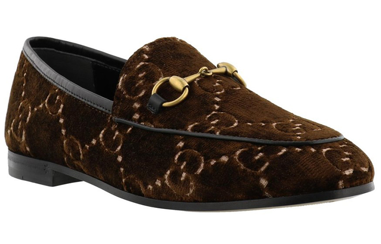 Order (W) Loafer Gucci Jordaan GG Velvet Coklat 431467-9JT20-2061