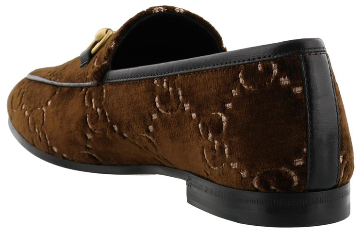 Lookbook (W) Loafer Gucci Jordaan GG Velvet Coklat 431467-9JT20-2061