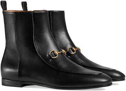 (W) Botines de Cuero Negro Gucci Jordaan. 496619-C9D00-1000 Lookbook (W) Botines de Cuero Negro Gucci Jordaan. 496619-C9D00-1000