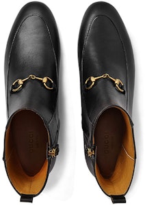 (W) Botines de Cuero Negro Gucci Jordaan. 496619-C9D00-1000 Shop (W) Botines de Cuero Negro Gucci Jordaan. 496619-C9D00-1000