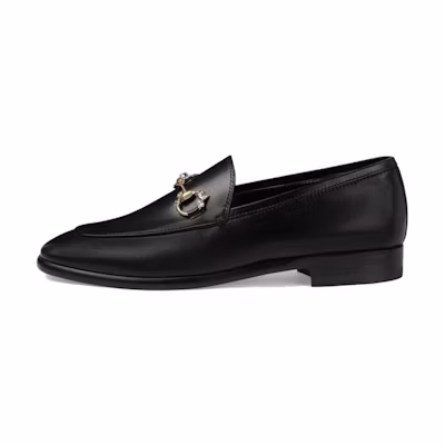 (W) Gucci Jordaan Loafer 'Black Leather'