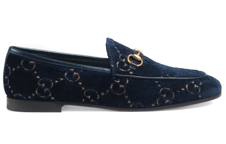 (W) Gucci Jordaan Loafer 'Navy GG Velvet' 圖 2