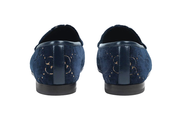 (W) Gucci Jordaan Loafer 'Navy GG Velvet' 圖 5