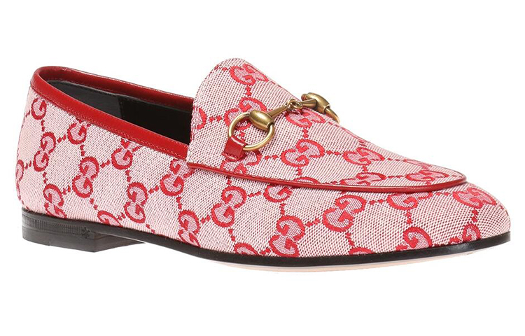 Order (W) Gucci Jordaan Loafer 'Pink' Sepatu Loafer Merah Muda 431467-9SF10-9380