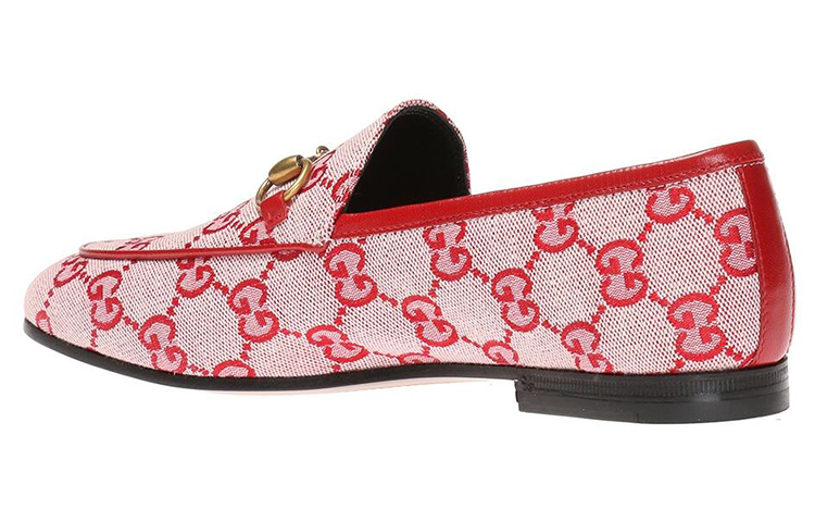 Lookbook (W) Gucci Jordaan Loafer 'Pink' Sepatu Loafer Merah Muda 431467-9SF10-9380