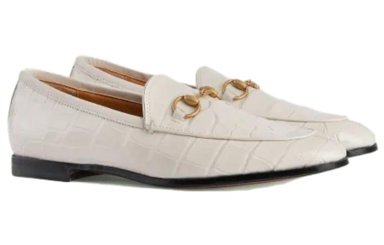Order (W) Gucci Jordaan 乐福鞋 '白色马衔扣' 404069-E5BF0-9022