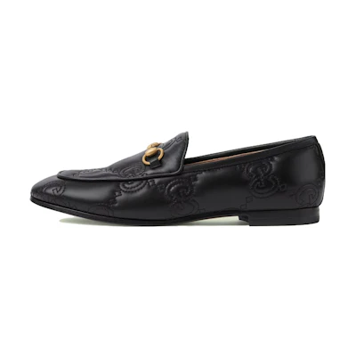 (W) Gucci Jordaan Loafer Black GG Leather