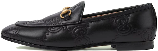 (Women) Gucci Jordaan Loafer Black GG Leather 699903-BKO60-1000 (Women) Gucci Jordaan Loafer Black GG Leather 699903-BKO60-1000