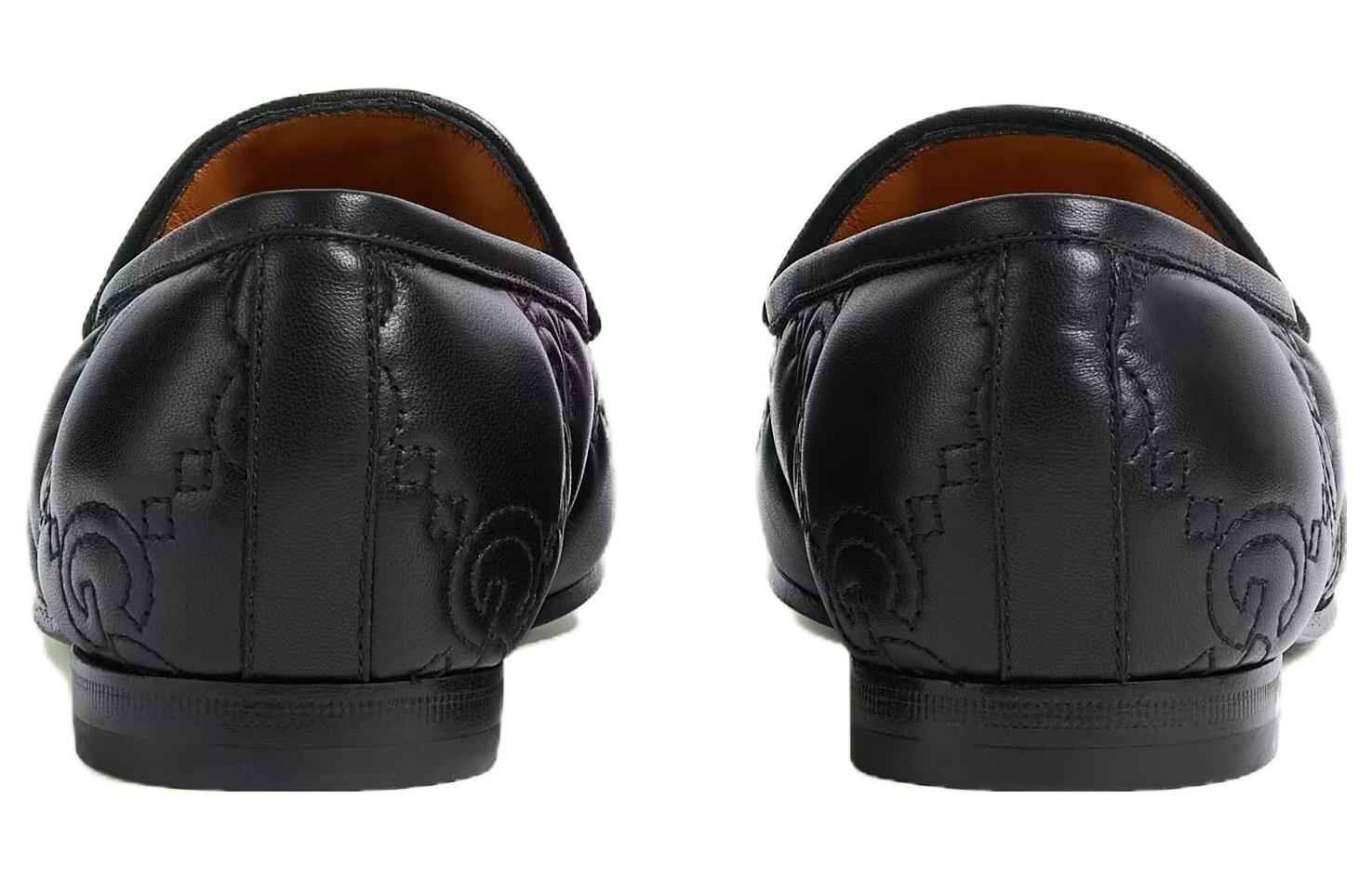 Shop (W) 古驰Jordaan黑色GG皮革乐福鞋 699903-BKO60-1000