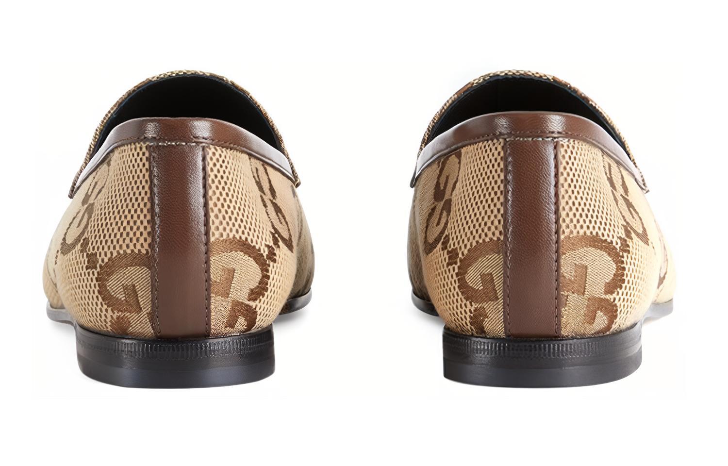 Purchase (W) Gucci Jordaan Loafer GG Canvas Sepatu Kulit Pria Branded 431467-UKO60-2588