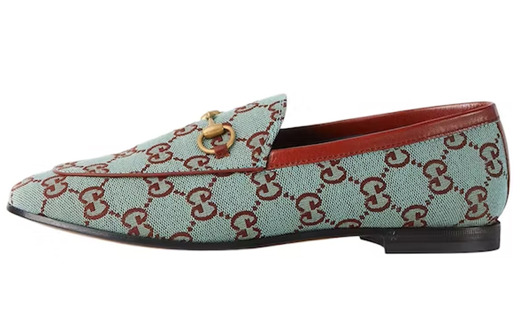 (Women) Gucci Jordaan Loafer Light Blue GG Canvas 431467-9SF10-4985