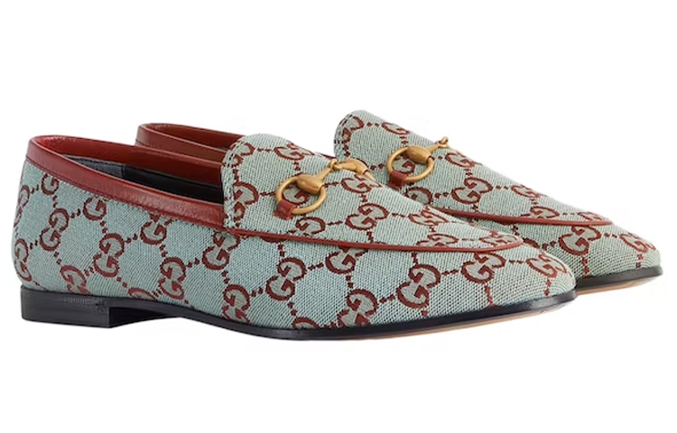 Lookbook (W) Mocasines Gucci Jordaan Azul Claro Lona GG 431467-9SF10-4985