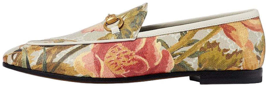 (W) 古驰Jordaan多色'花卉印花金色马衔扣'鞋 603323-FABB2-9566 Buy (W) 古驰Jordaan多色'花卉印花金色马衔扣'鞋 603323-FABB2-9566