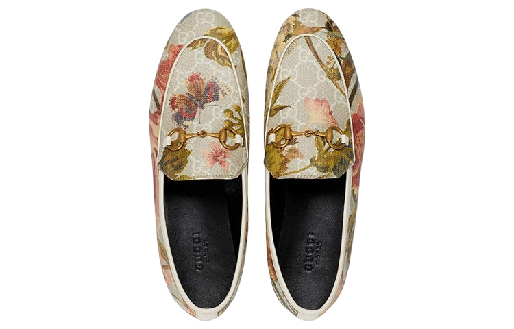 Lookbook (W) Gucci Jordaan Pelbagai Warna 'Cetakan Bunga Emas Horsebit' 603323-FABB2-9566